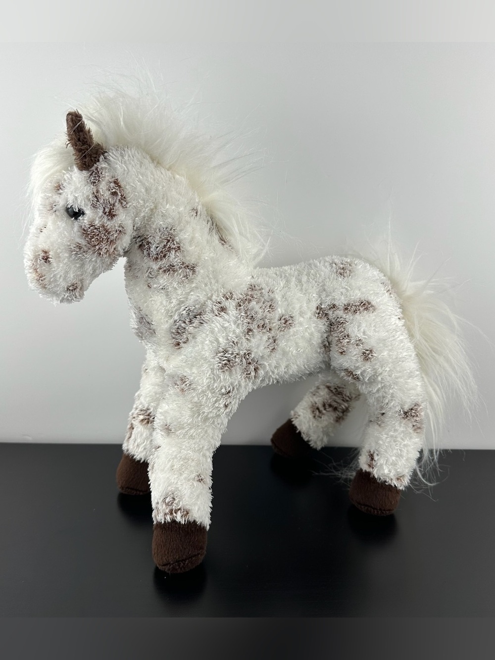 Douglas Cuddle Toys RARE Paint Pinto Appaloosa Horse 12” White Brown Plush